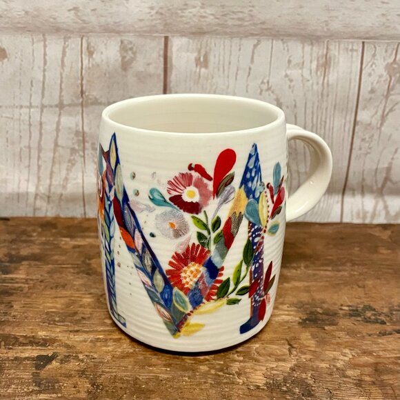 Anthropologie M monogram petal palette mug - Picture 1 of 5